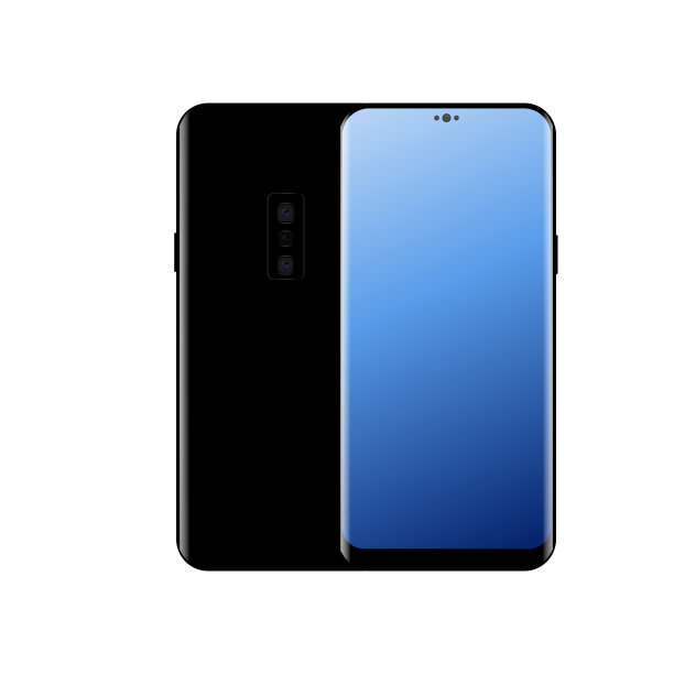 现实的现代智能手机前后视图。向量图片下载