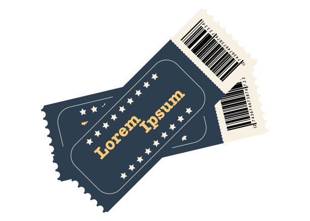 两张白色背景的矢量票。逼真的前视图插图图片下载