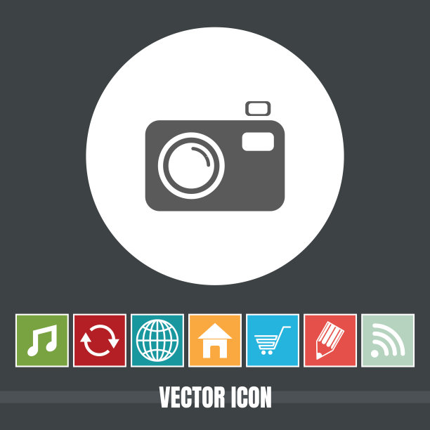 非常有用的相机矢量图标与奖金图标非常有用的手机应用程序，软件和Web图片下载