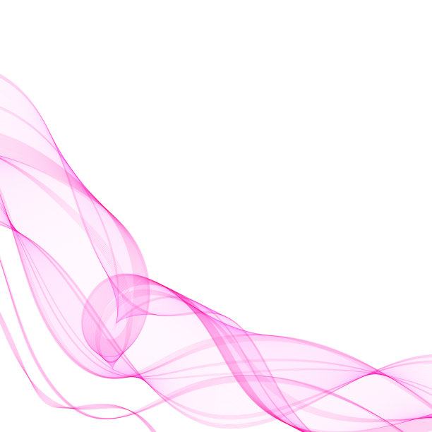 抽象的软设计模式与粉红色波浪线优雅的动态风格在白色背景。粉色波浪，矢量图。图片下载