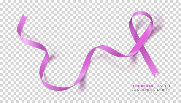 睾丸癌宣传月。兰花色带孤立的透明背景。矢量设计模板海报。图片下载