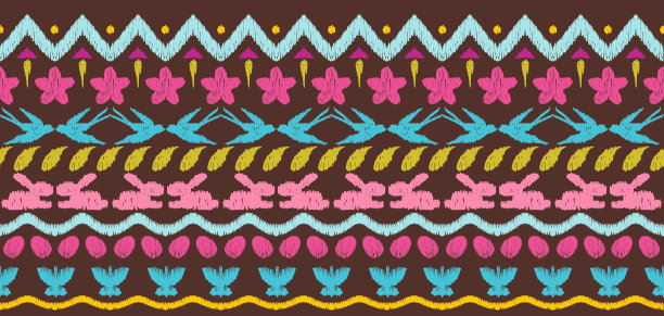 复活节快乐伊卡无缝图案。图片下载