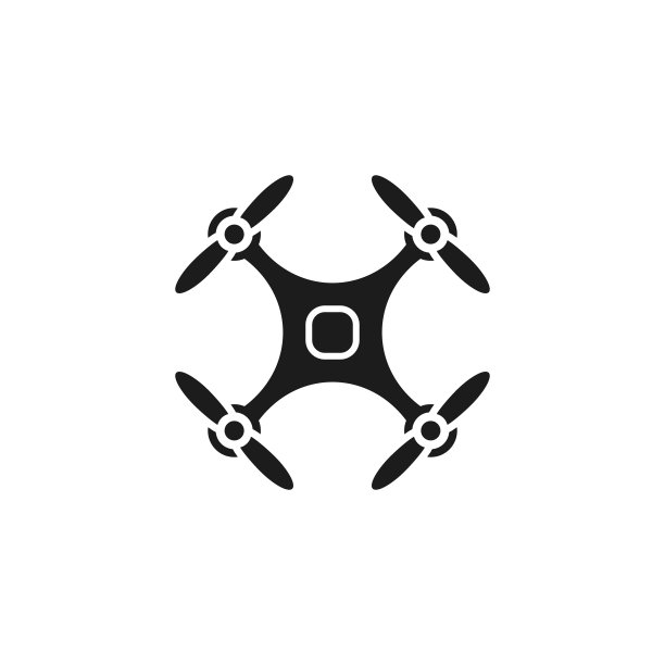 无人机Quadrocopter简单的图标在白色的背景。向量孤立的插图图片下载