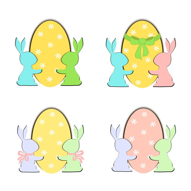 一组复活节兔子图片下载