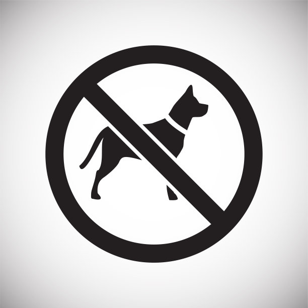 不允许宠物标识在白色背景的图形和网页设计，现代简单的矢量标识。网络的概念。时髦的符号为网站设计网页按钮或移动应用程序。图片下载