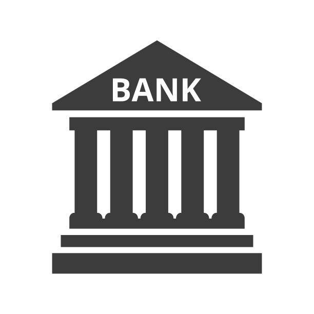 银行的图标在白色的背景。图片下载