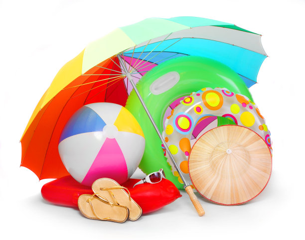 一套配件为快乐的假期在热带海滩。图片下载