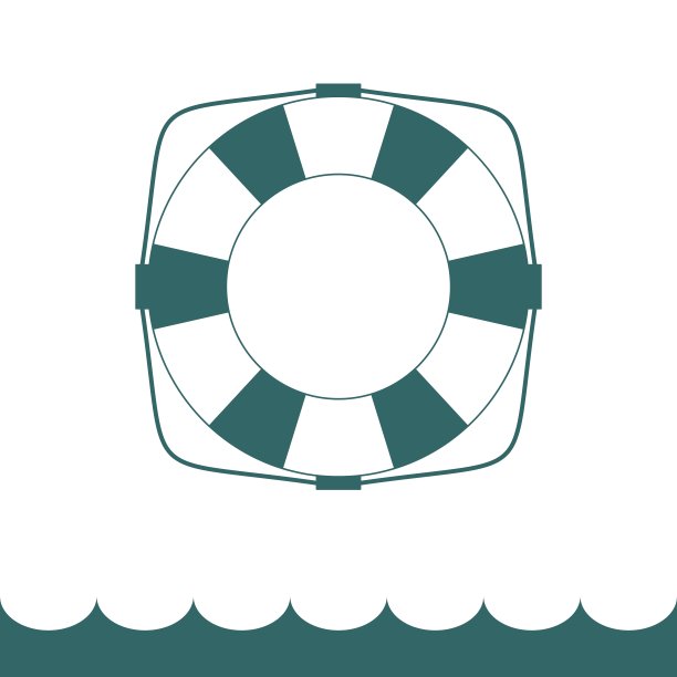 救生圈图标在平面风格。图片下载