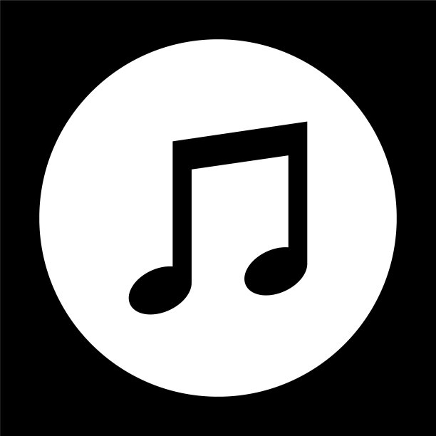 音乐音符-黑色矢量图标图片下载