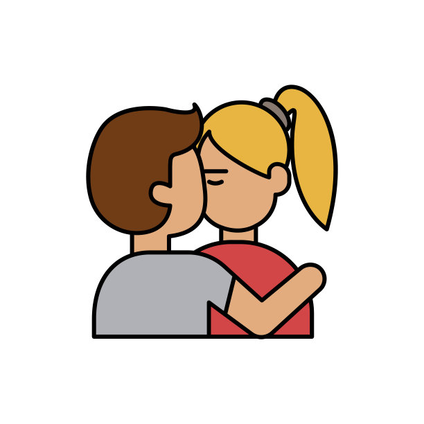 情侣，亲吻，爱情，关系的颜色图标。是颜色星座的人。优质的图形设计图标。标志和符号收集图标为网站，网页设计，移动图片下载