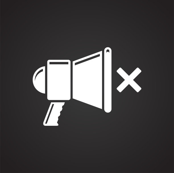 扩音器图标黑色背景的图形和网页设计，现代简单的矢量标志。网络的概念。时髦的符号为网站设计网页按钮或移动应用程序。图片下载