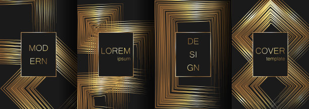 一套豪华封面模板。矢量封面设计的标语牌，横幅，传单，介绍和卡片图片下载