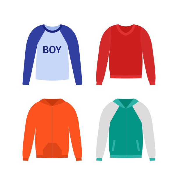 毛衣的男孩。矢量插图在平面设计。图片下载