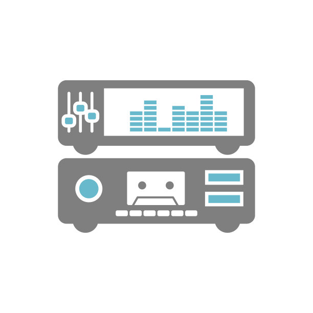 盒式磁带播放器图标在白色背景的图形和网页设计，现代简单的矢量标志。网络的概念。时髦的符号为网站设计网页按钮或移动应用程序。图片下载