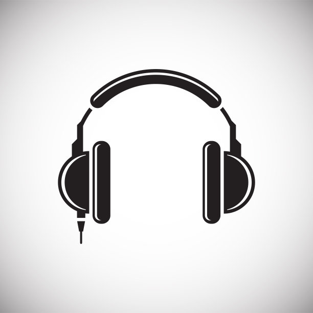 耳机图标在白色背景的图形和网页设计，现代简单的矢量标志。网络的概念。时髦的符号为网站设计网页按钮或移动应用程序。图片下载