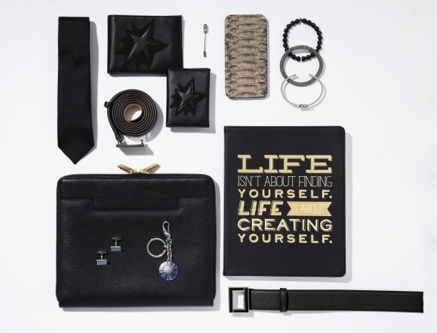 男人的个人饰品孤立在白色背景图片下载