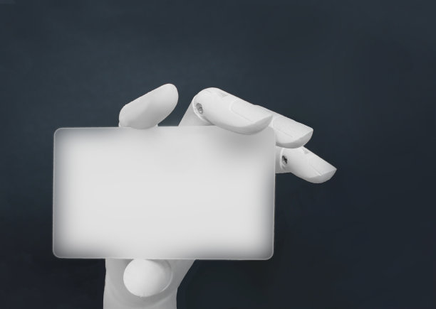 机械手手持空白卡片图片下载