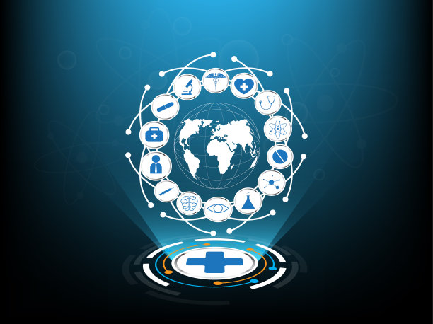 医疗图标和创新医疗蓝色技术图片下载