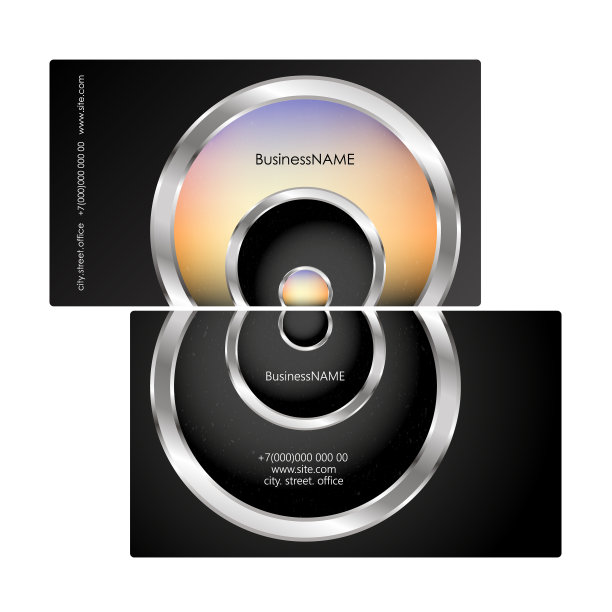 名片概念银色圆圈图片下载