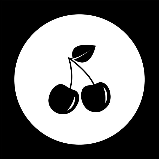 樱桃黑色矢量图标图片下载
