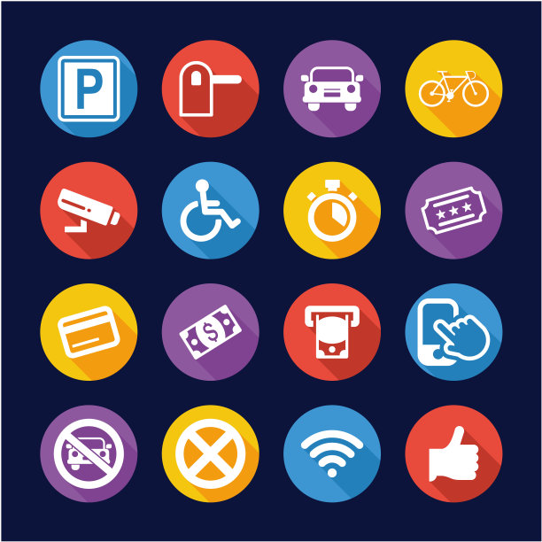 停车场或停车场图标平面设计圈图片下载