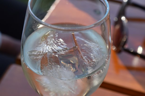 加冰的白葡萄酒图片下载