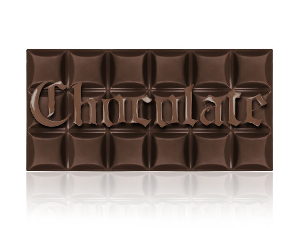 带有哥特风格铭文的巧克力棒，孤立在白色背景上图片下载