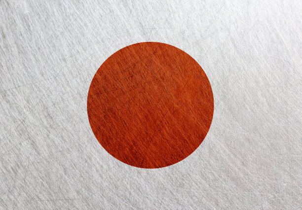 日本国旗。钢铁、冰背景图片下载