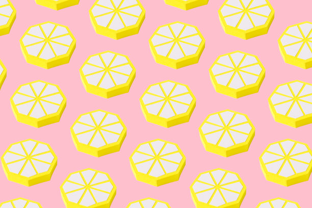 明亮背景上柠檬的现代纸图案。图片下载