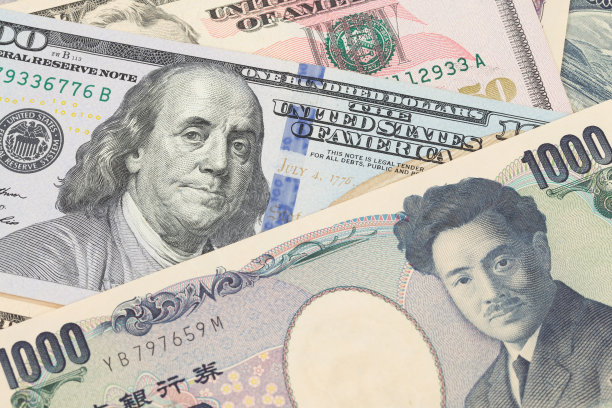美元和日元纸币图片下载