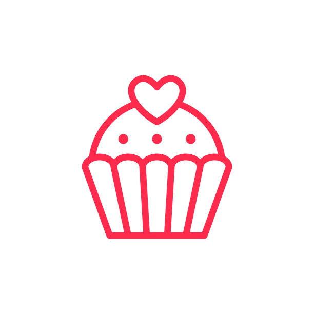 蛋糕甜图标。爱心符号象征。情人节。图片下载