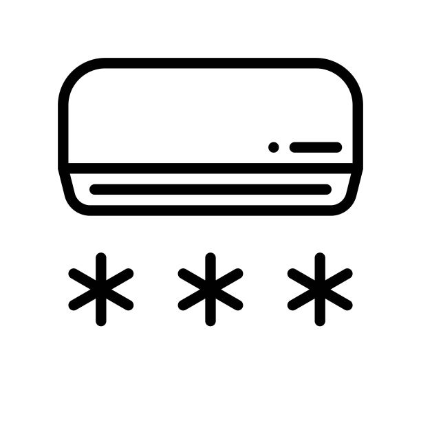 空调矢量插图，孤立的线条风格图标图片下载