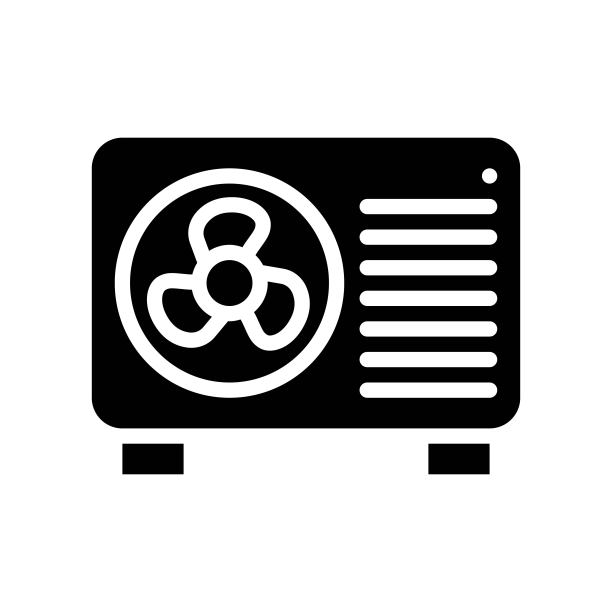 空调压缩机组矢量图，孤立的实体风格图标图片下载