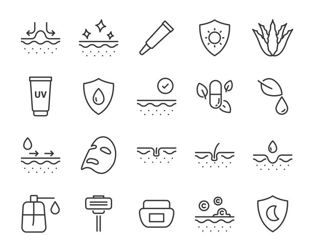 设置皮肤图标，如面部，alovera，凝胶，水分图片下载