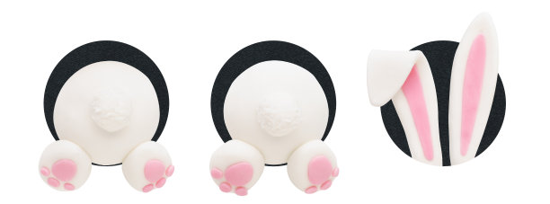 用兔子屁股，兔子耳朵和兔子洞装饰复活节快乐。图片下载