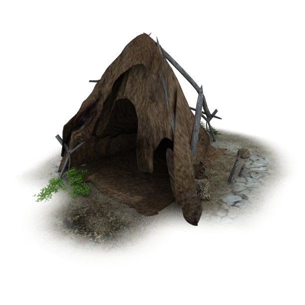 小屋，古民居，三维可视化，插画图片下载