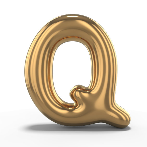 字母Q由充气气球制成，孤立在白色背景上。3 d图片下载