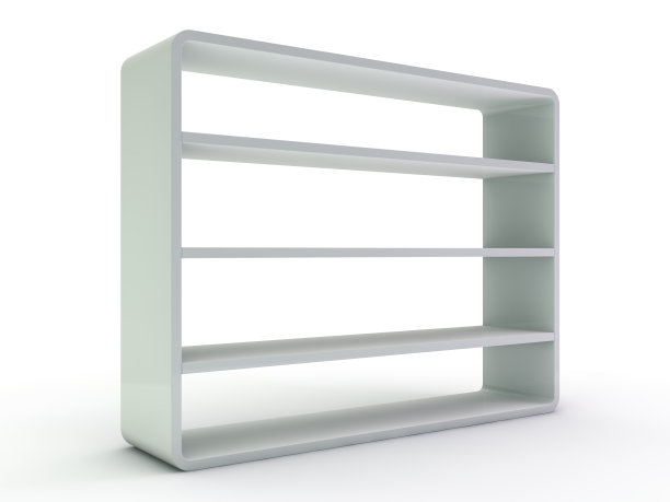 白空柜。有架子的橱柜。3 d图片下载