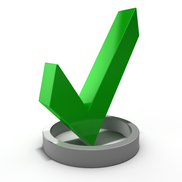 绿色的复选标记图标。三维渲染图片下载