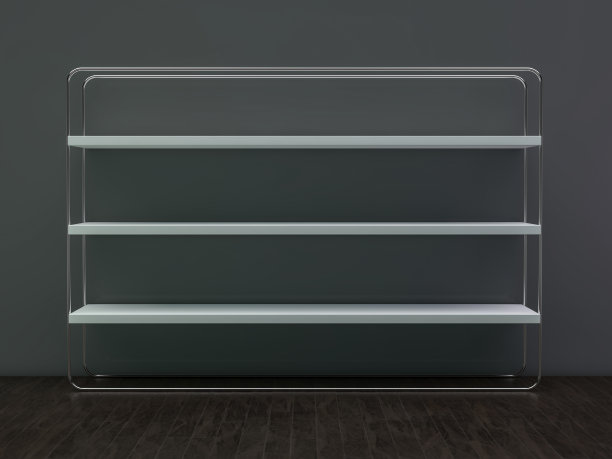 白空柜。有架子的橱柜。3 d图片下载