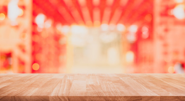 中国新年节日观念与木桌和中国传统风格的装饰素材图片