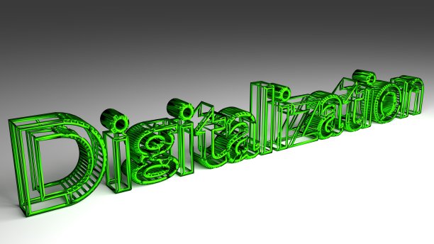 数字化的标志在绿色光泽的字母图片下载