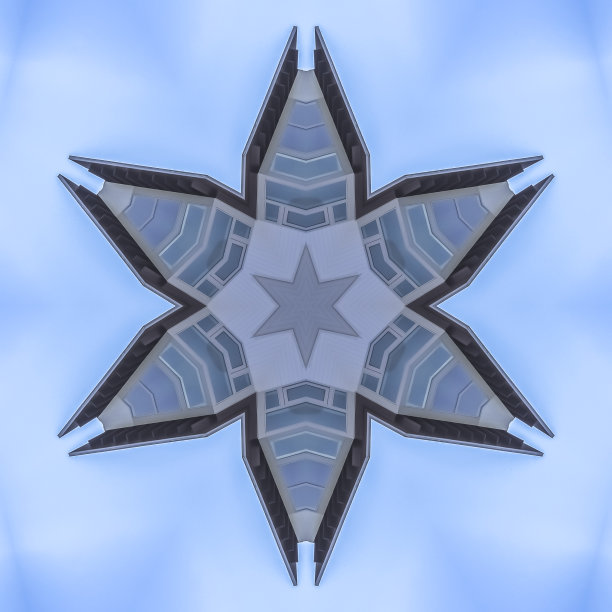 一颗看起来像房子做成的花的星星图片下载