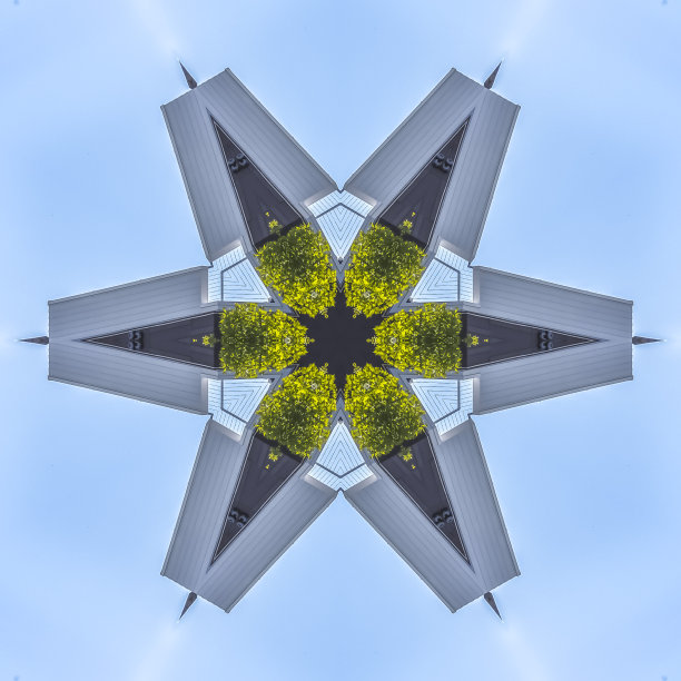 家与阳台变成抽象的形状图片下载