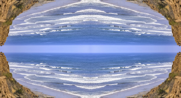 海岸上有四面倒影的加利福尼亚海洋图片下载