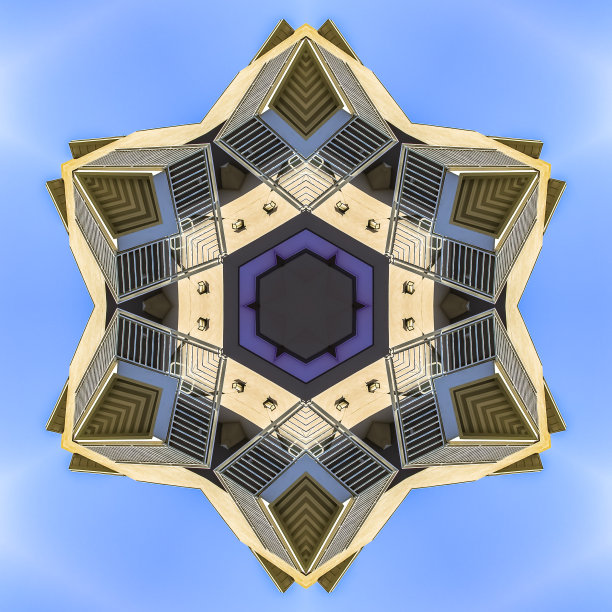 阳台照片制作成抽象的设计形状图片下载