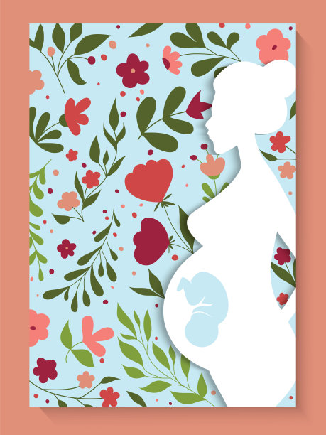 孕妇封面设计，花卉图案图片下载