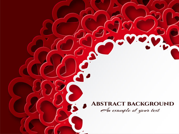 剪纸风格的心形花边。象征爱的载体为快乐的女性，母亲，情人节，生日贺卡设计。节日的背景。图片下载