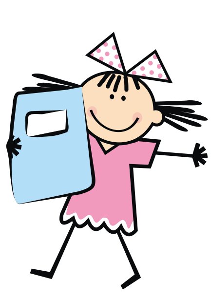 带着练习册的快乐女孩图片下载