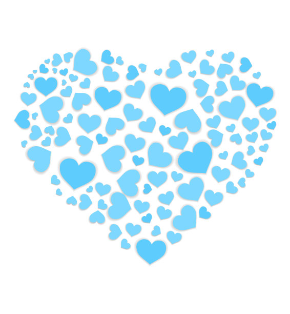 心形和蓝色的心图片下载